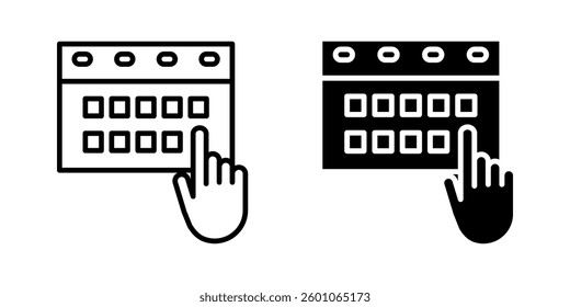 Choose date Icon set. Symbol isolated white background. vector illustration. color editable.