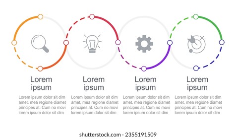 Choose development way infographic chart design template. Editable infochart with icons. Instructional graphics with 4 step sequence. Visual data presentation. Arial Regular font used