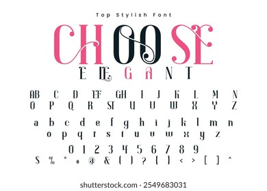 Wählen Sie Elegant Stilvolle Alphabet Anzeige Vektorschriftart und Schöne Luxus-Schriftart