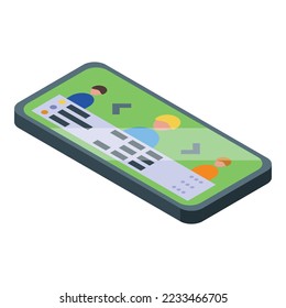 Choose gameplay icon isometric vector. Game machine. Arcade screen