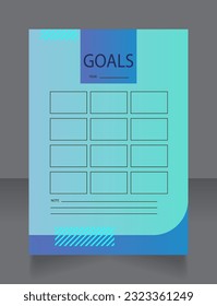 Choose goals for next year worksheet design template. Printable goal setting sheet. Editable time management sample. Scheduling page for organizing personal tasks. Montserrat font used