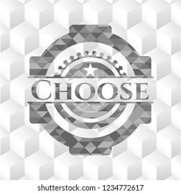 Choose grey emblem with cube white background