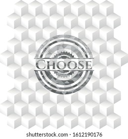 Choose grey emblem with cube white background