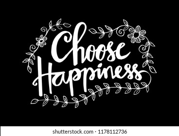 Choose happiness hand lettering.