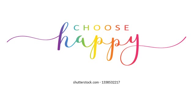 CHOOSE HAPPY brush calligraphy banner