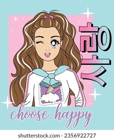 choose happy girl comic anime beautydul