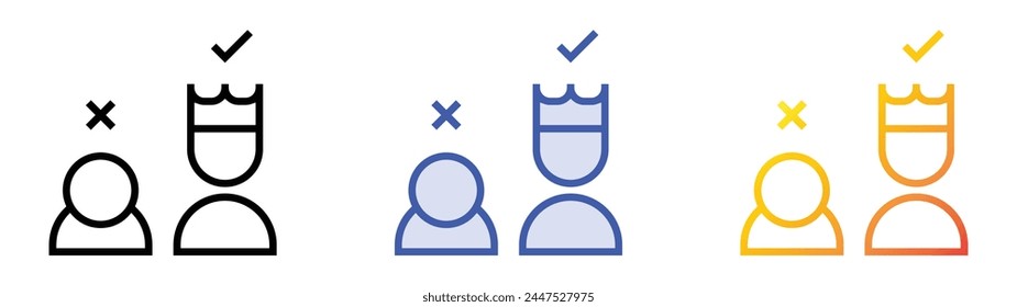 choose icon. Linear, Blue Fill and Gradient Style Design Isolated On White Background