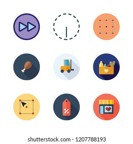 choose icon set. vector set about options, supermarket, supermarkets and fast forward icons set.