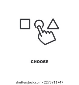 choose icon. Thin line choose icon from startup and strategy collection. Outline vector isolated on white background. Editable choose symbol can be used web and mobile