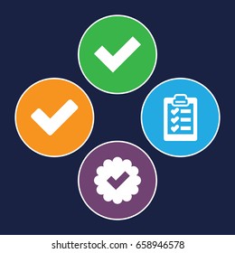 Choose icons set. set of 4 choose filled icons such as tick
