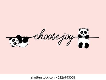 choose joy with pandas vector 