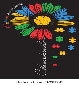 Wählen Sie Kind Autismus Awareness Sunflower, Autism Graphic T-Shirt Design