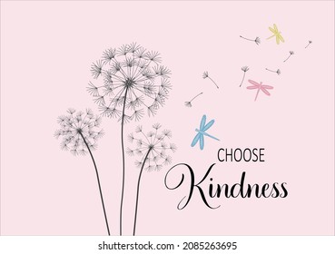 choose kindness butterfly vector art 