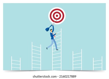Choose the ladder to reach the destination, Vector illustration design