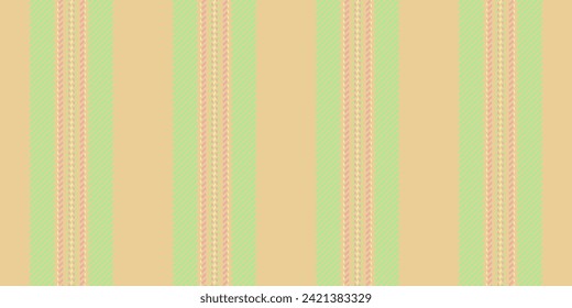 Choose lines fabric background, french seamless vector vertical. Vivid textile stripe pattern texture in amber and green color.