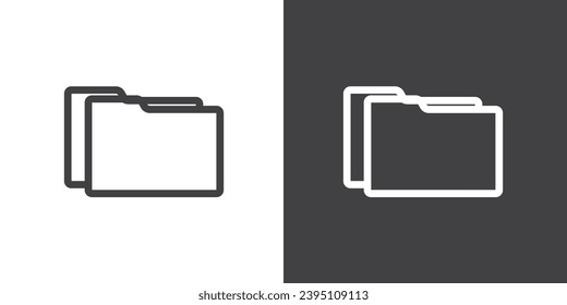 Elija carpetas de ubicación vector de icono, Icono de carpeta en estilo de línea de moda aislado en fondo blanco y negro.