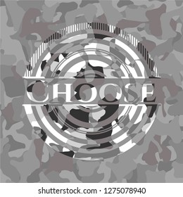 Choose on grey camo pattern