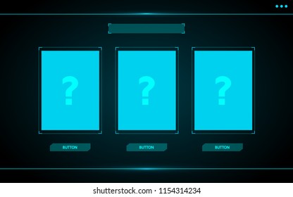 Choose one card,Game ui interface hud abstract technology design for digital business 