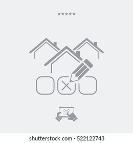 Choose the perfect house - Vector web icon