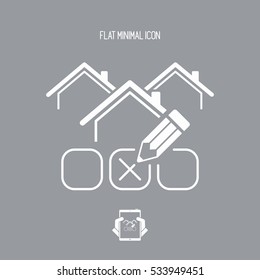 Choose the perfect house - Vector web icon
