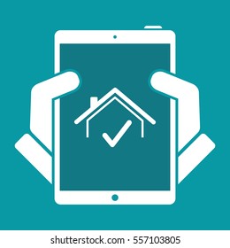 Choose the perfect house - Vector web icon
