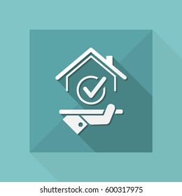 Choose the perfect house - Vector web icon