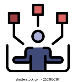 Elija un icono de seguridad personal. Esbozo elegir seguridad personal vectorial icono color plano