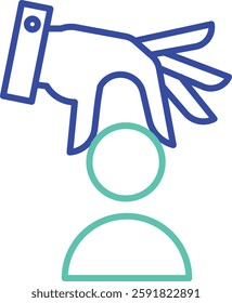 Choose pic outline dual color vector illustration icon design