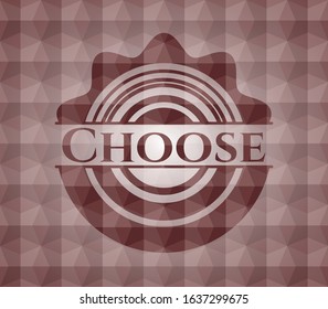 Choose red seamless emblem with geometric pattern background.