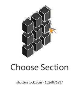 Choose section icon concept on white background. Creative idea design use for your project. Flat vector illustration for presentation or mobile app. 
