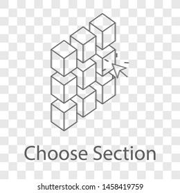 Choose section icon on transparency background. Flat style vector illustration - Powered by Shutterstock - Get 15% off with code: PIKWIZARD15