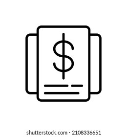 Choose tariff thin line icon. Plan for subscription. Vector illustration.