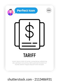 Elija un icono de línea delgada de tarifa. Planear la suscripción. Ilustración vectorial.