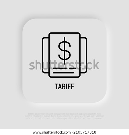 Choose tariff thin line icon. Plan for subscription. Vector illustration. [[stock_photo]] © 
