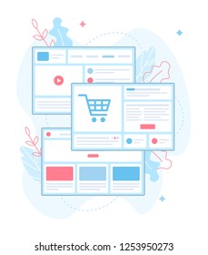 Choose a template for your website. Web development. Flat vector illustration.
Website builder concept. 