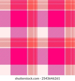 Choose textile background plaid, poster seamless fabric texture. Comfort check pattern tartan vector in red and bright pink colors palette.