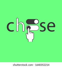 Choose typographic design. Vector illustration outline flat design style.