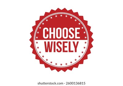 Choose wisely red ribbon label banner.