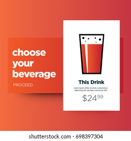 Choose Your Beverage UI Design with Drink Glass