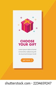Choose your gift banner. Vector illustration