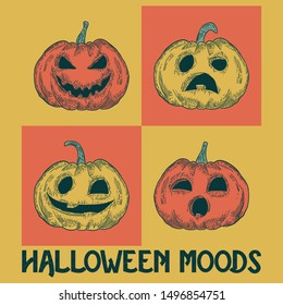 choose your halloween moods with engraving style