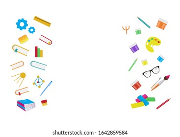 chooses between humanities and technical sciences. where to go study comparing concept. flat cartoon vector illustration