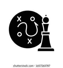 Choosing action black icon, concept illustration, vector flat symbol, glyph sign.