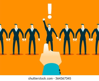 Choosing among the many employees. Recruitment. Vector illustration