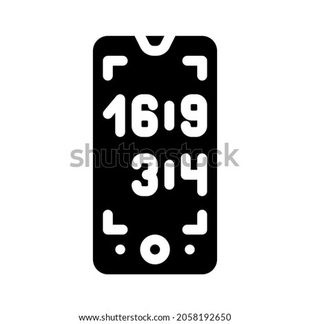 choosing an aspect ratio glyph icon vector. choosing an aspect ratio sign. isolated contour symbol black illustration