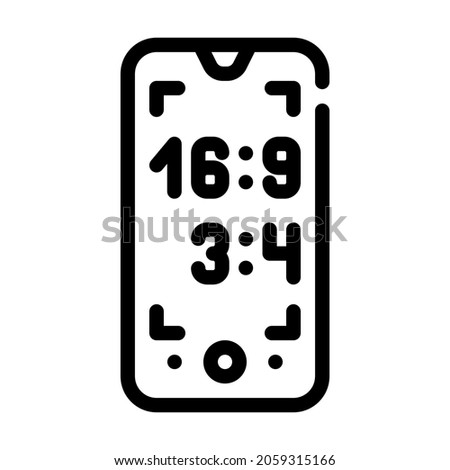 choosing an aspect ratio line icon vector. choosing an aspect ratio sign. isolated contour symbol black illustration