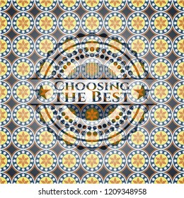 Choosing the Best arabic badge background. Arabesque decoration.