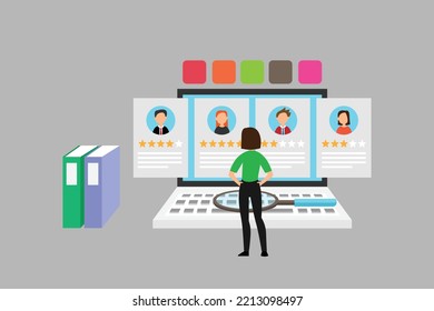 Choosing Best Candidate for Job vector illustration concept for banner, website, illustration, landing page, flyer, etc.