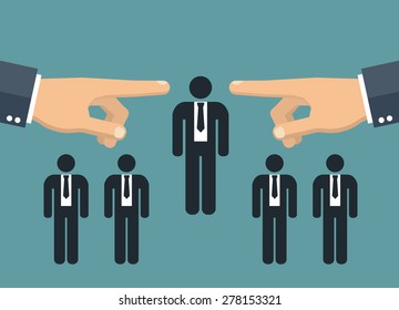 Choosing Best Candidate Concept Hand Pointing Stock Vector (Royalty ...