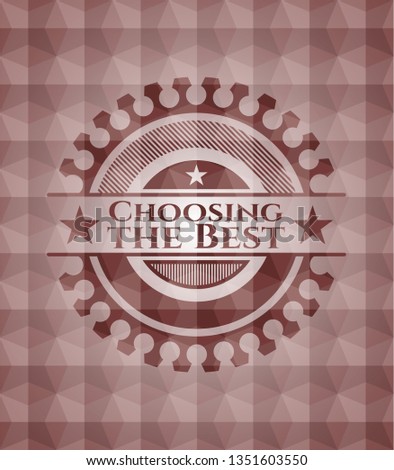 Choosing the Best red seamless emblem with geometric pattern background.